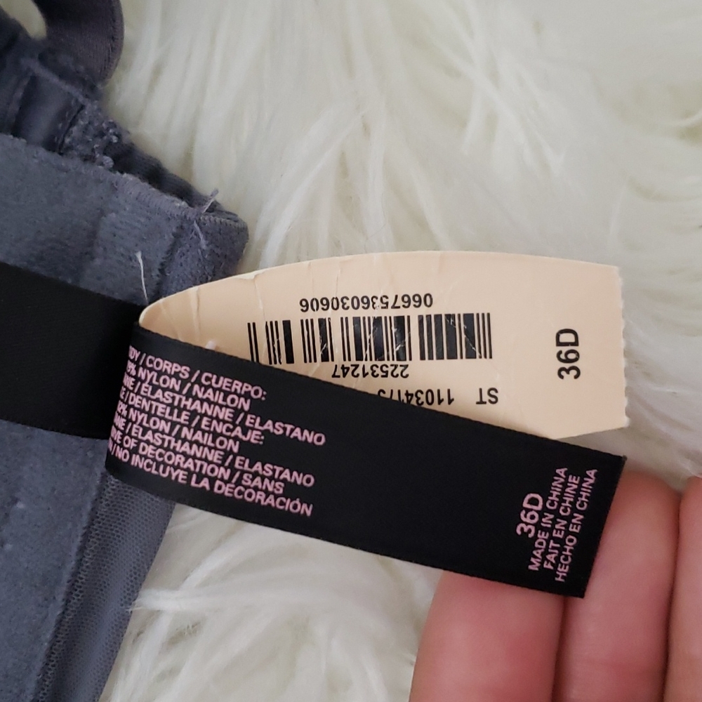 Victoria Secret Very Sexy Lace Corset Bra Top Gray Size 36D - Picture 5 of 6